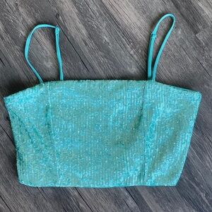 NWT Express sequin crop top
